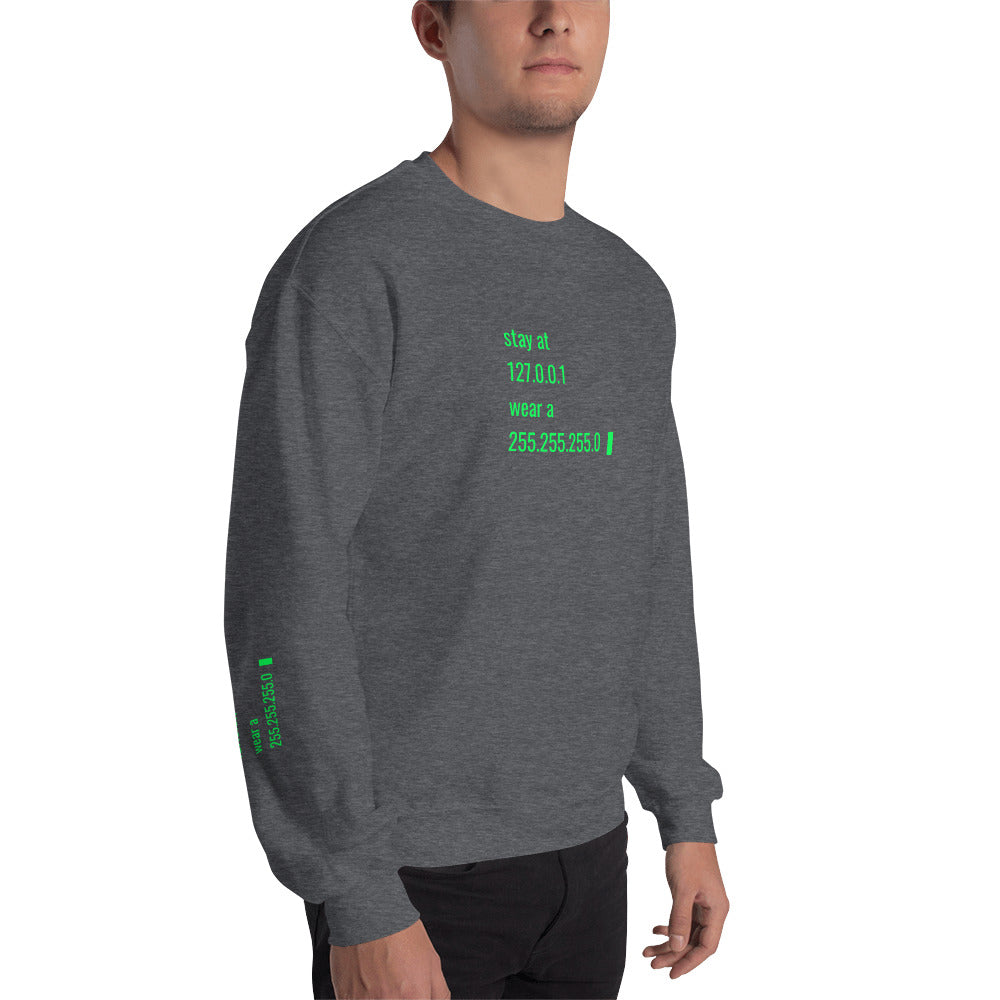 stay at at home, wear a mask v2 - Unisex Sweatshirt (all sides designs) by DarkByteGear