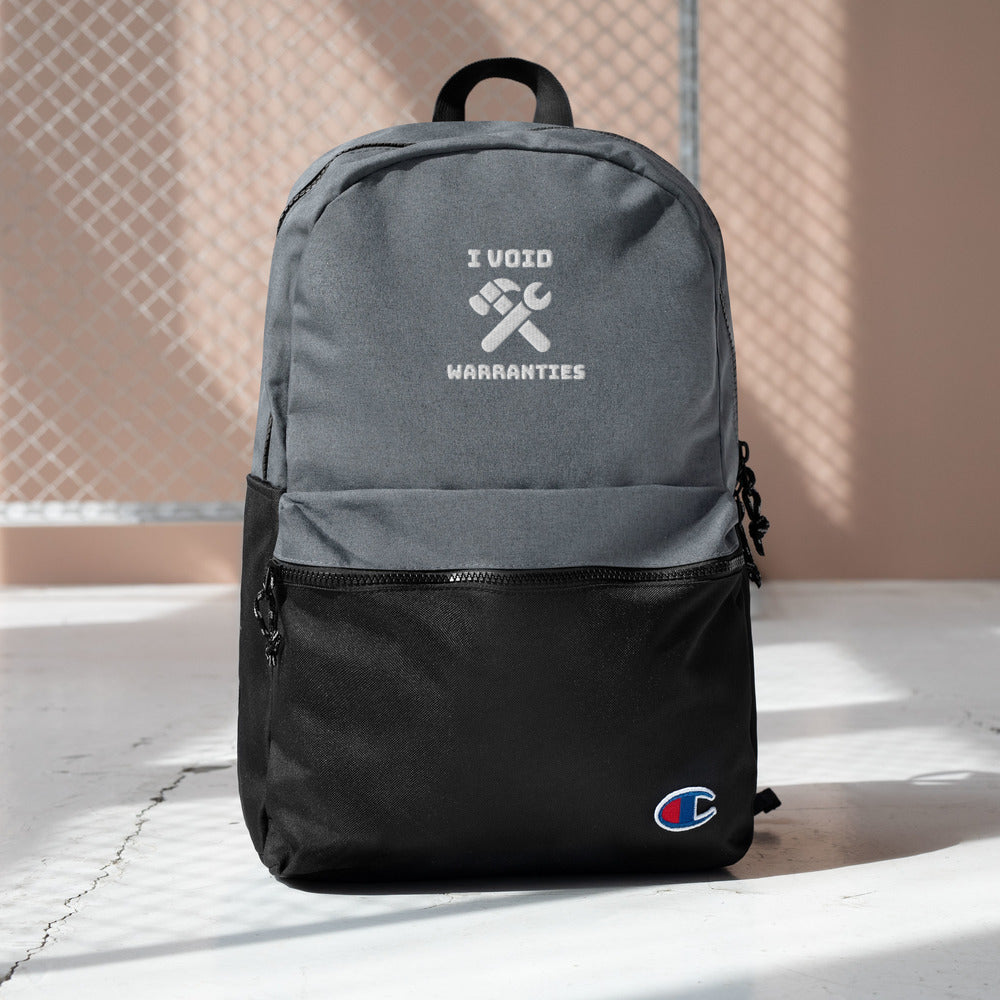 I void warranties - Embroidered Champion Backpack by DarkByteGear