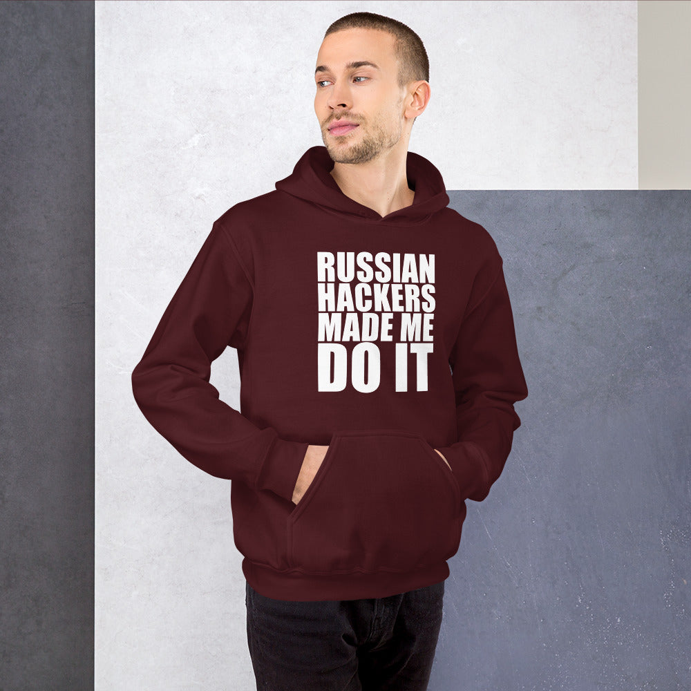 Russian hackers - Unisex Hoodie (white text) by DarkByteGear
