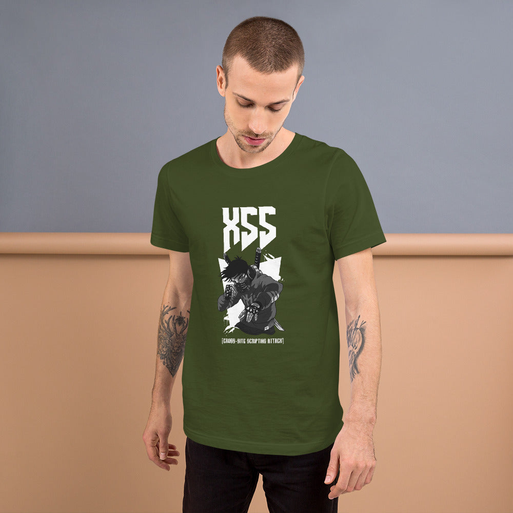 XSS cross-site scripting attack - Short-Sleeve Unisex T-Shirt by DarkByteGear