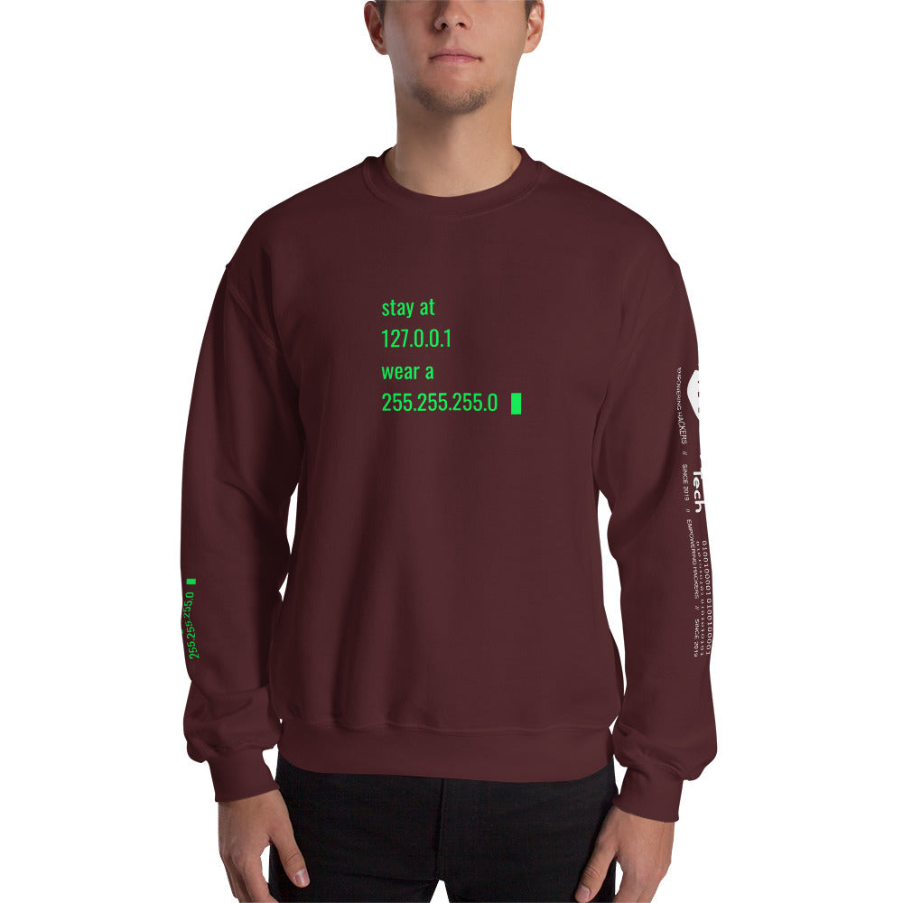 stay at at home, wear a mask v2 - Unisex Sweatshirt (all sides designs) by DarkByteGear