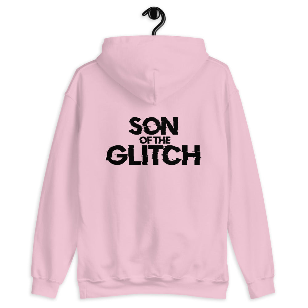 Son of the glitch - Unisex Hoodie (black text) by DarkByteGear