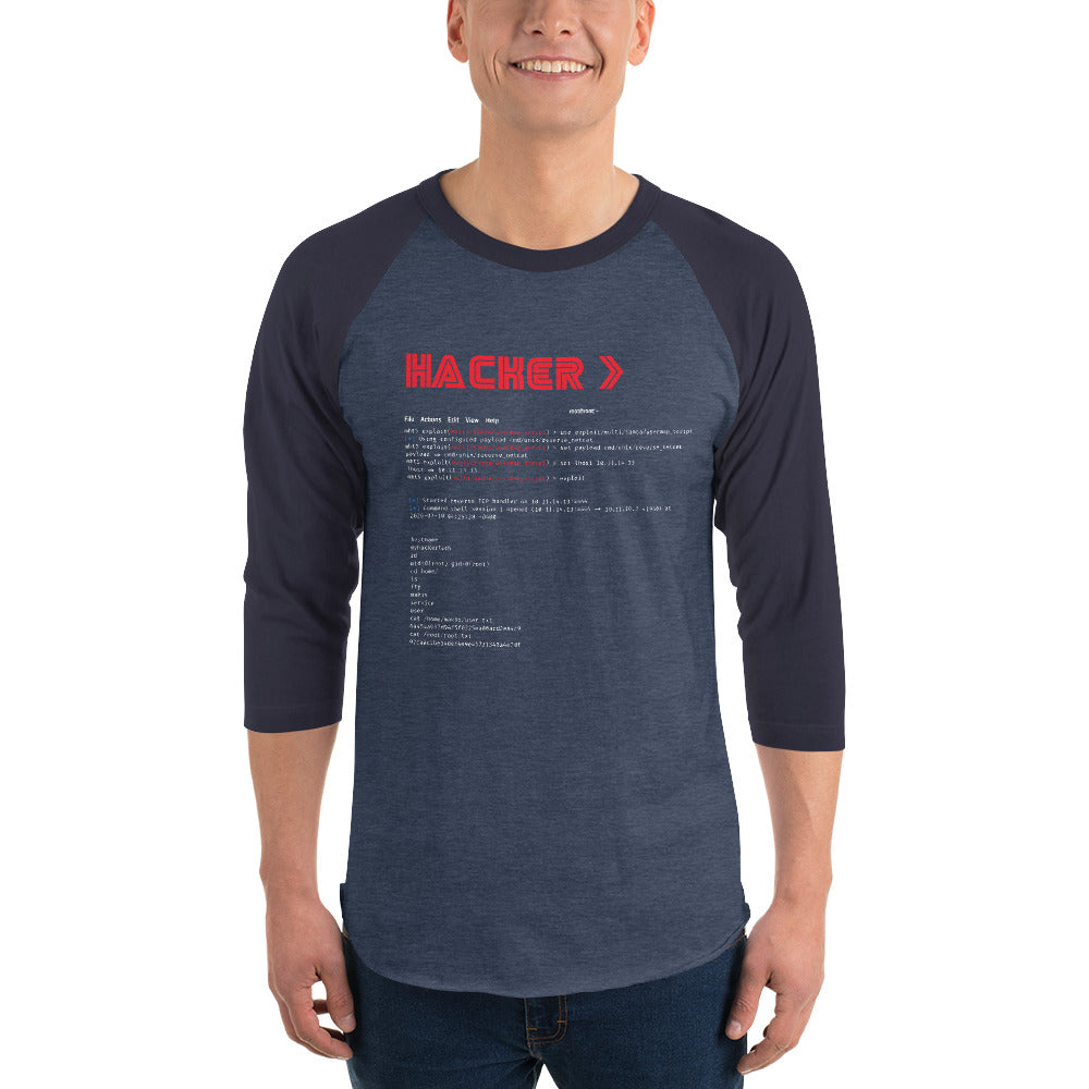 Hacker v3 - 3/4 sleeve raglan shirt by DarkByteGear