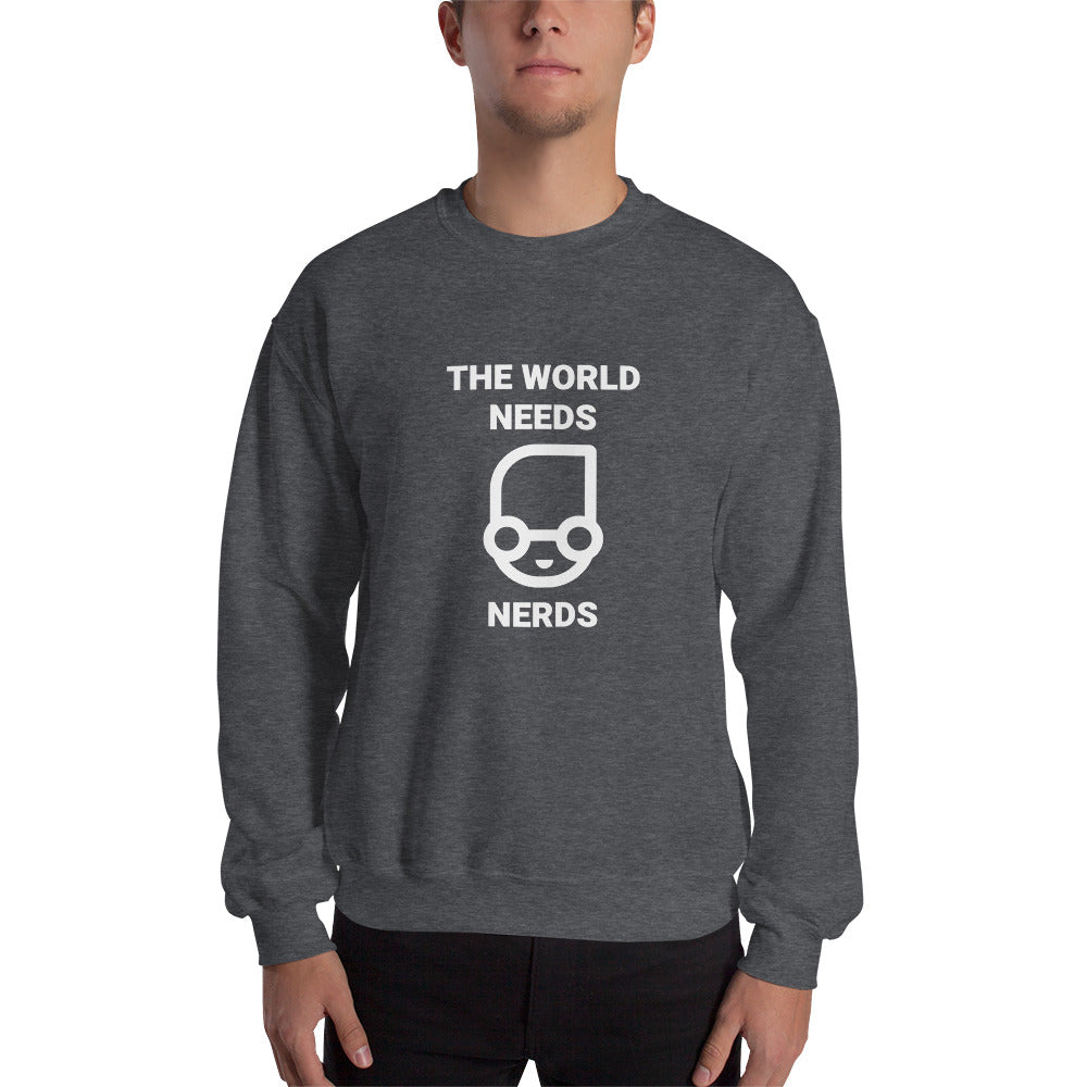 The world needs nerds - Unisex Sweatshirt (white text) by DarkByteGear