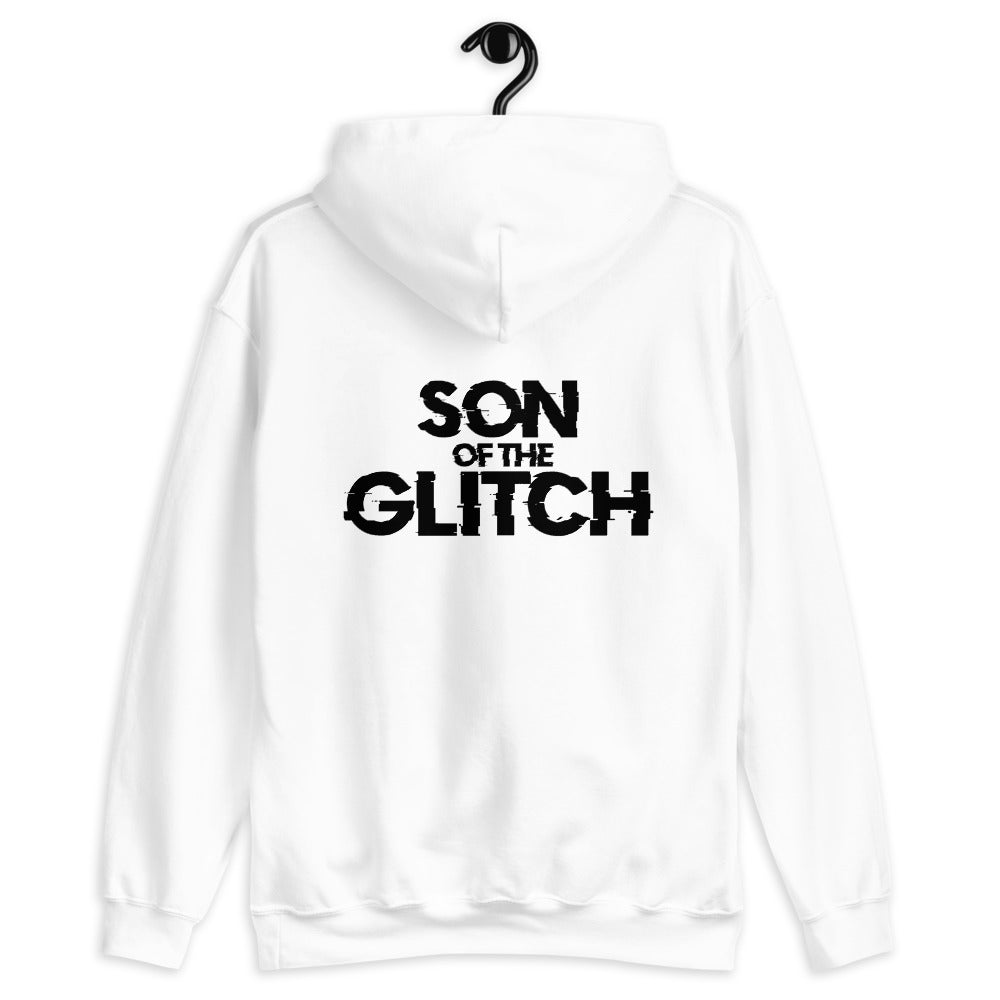 Son of the glitch - Unisex Hoodie (black text) by DarkByteGear