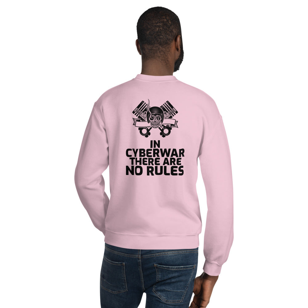 In cyberwar, there are no rules - Unisex Sweatshirt (black text) by DarkByteGear