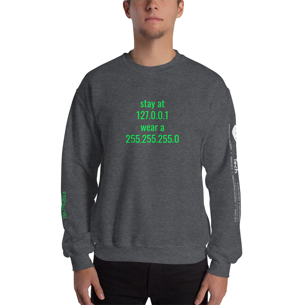 stay at at home, wear a mask - Unisex Sweatshirt (with all sides designs) by DarkByteGear