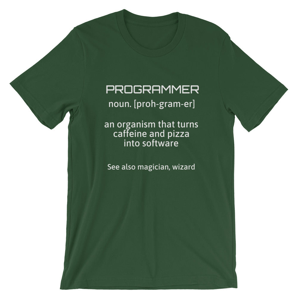 PROGRAMMER - Short-Sleeve Unisex T-Shirt (white text) by DarkByteGear