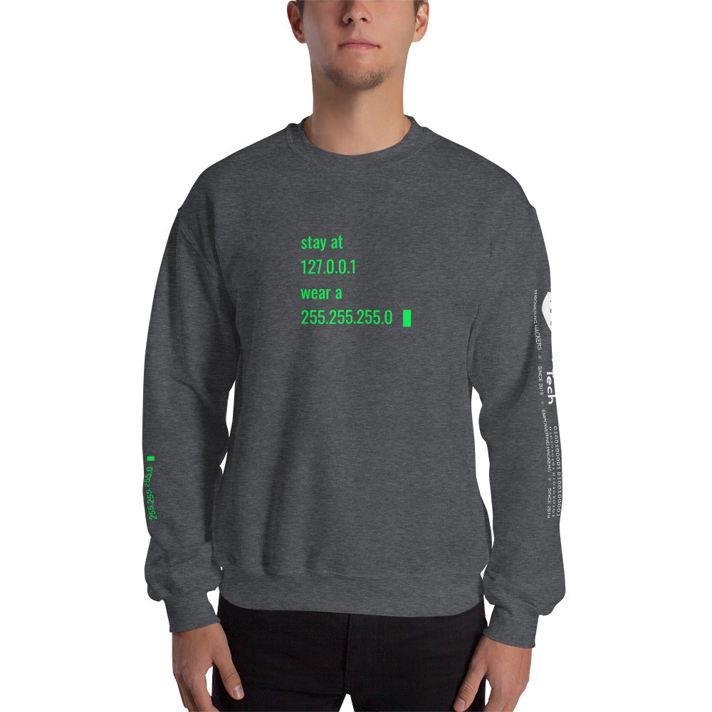 stay at at home, wear a mask v2 - Unisex Sweatshirt (all sides designs) by DarkByteGear