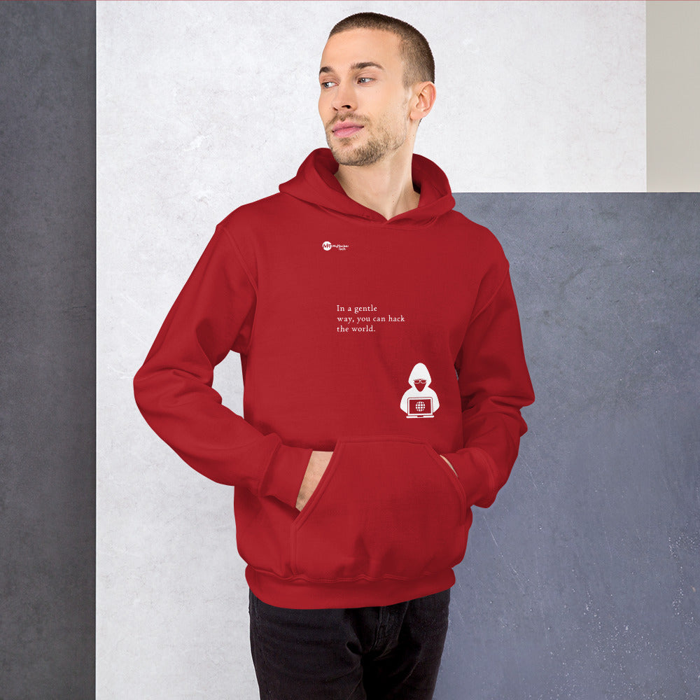 You can hack the world - Hooded Sweatshirt (white text) by DarkByteGear