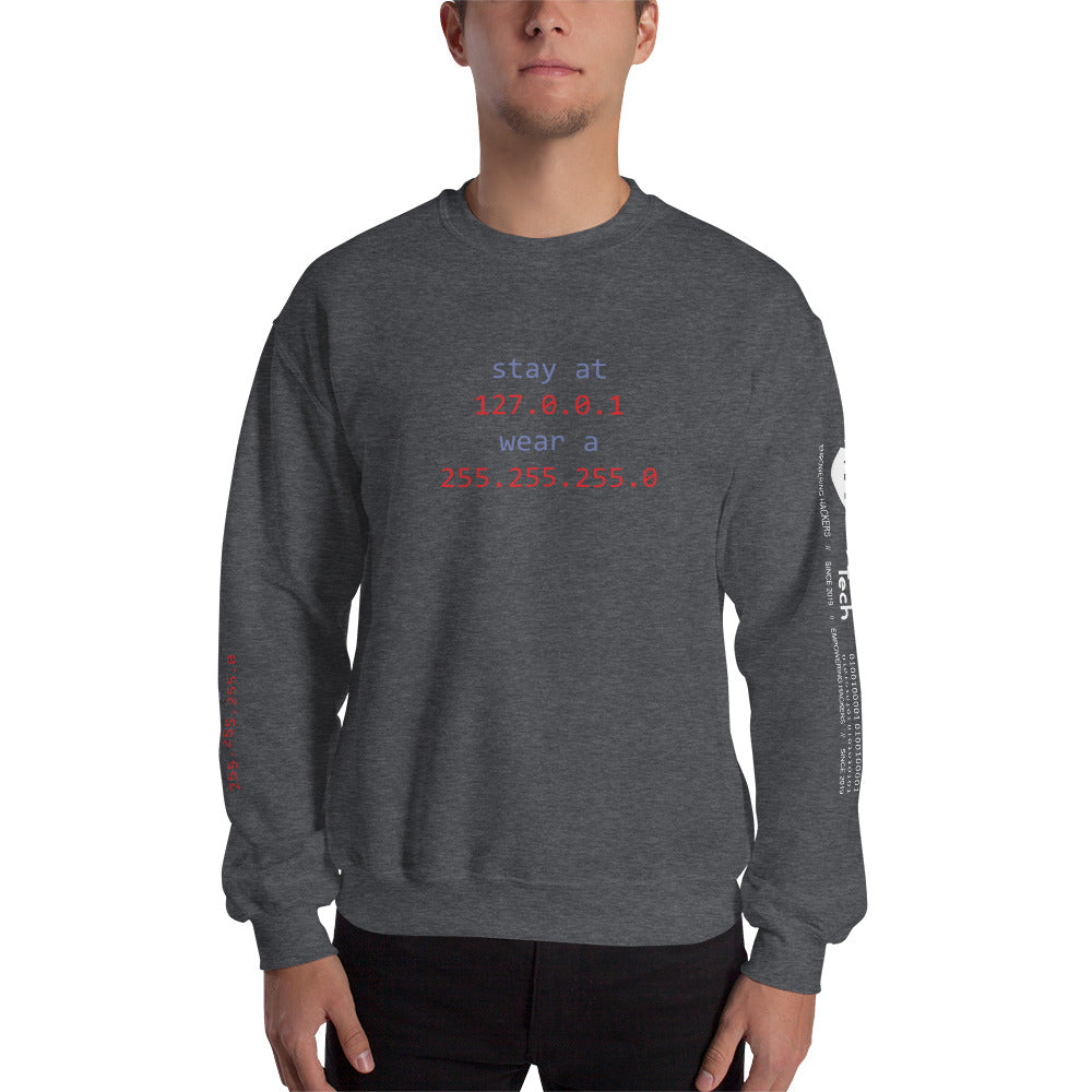 stay at at home, wear a mask v1 - Unisex Sweatshirt (with all side designs) by DarkByteGear