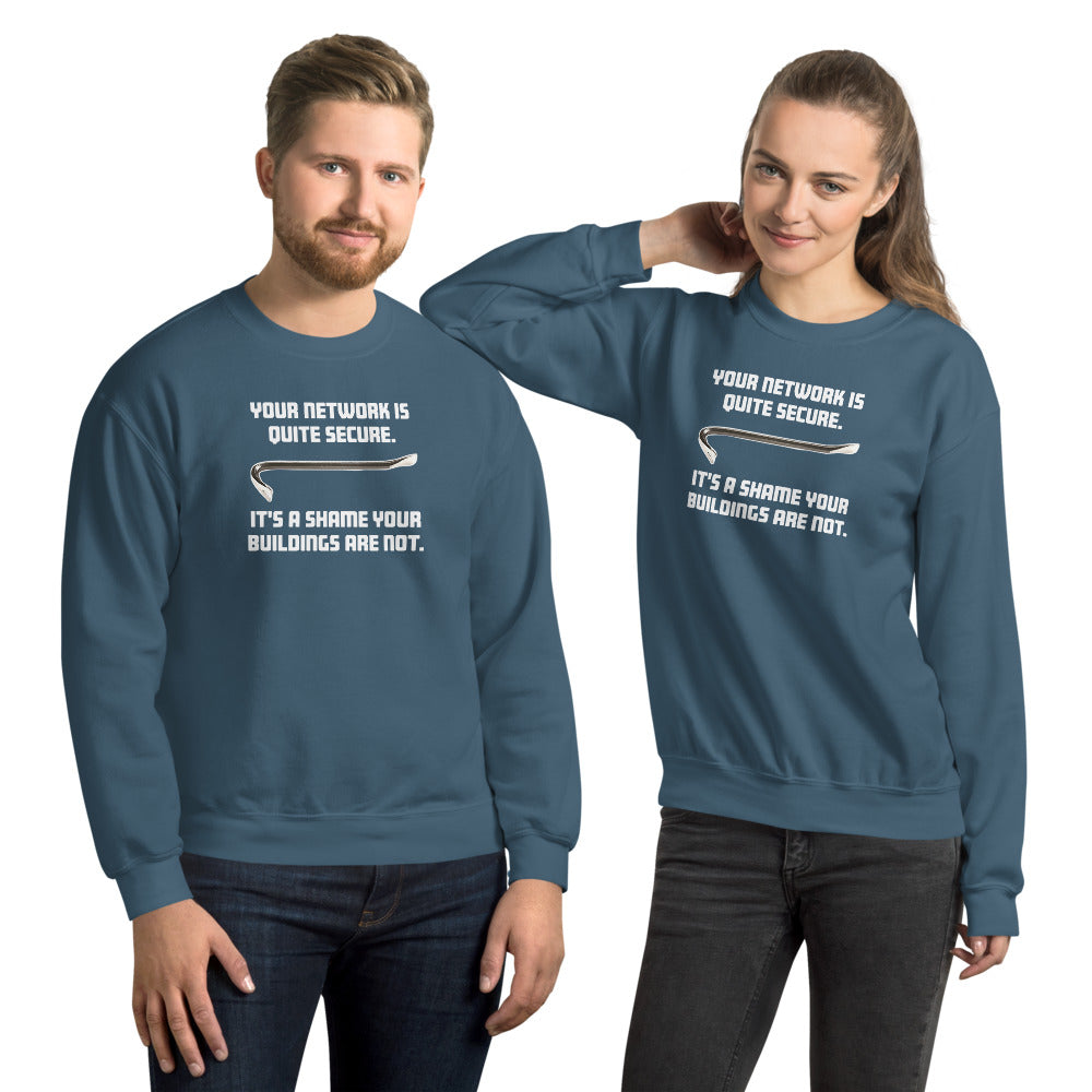 Your network is quite secure - Unisex Sweatshirt (white text) by DarkByteGear