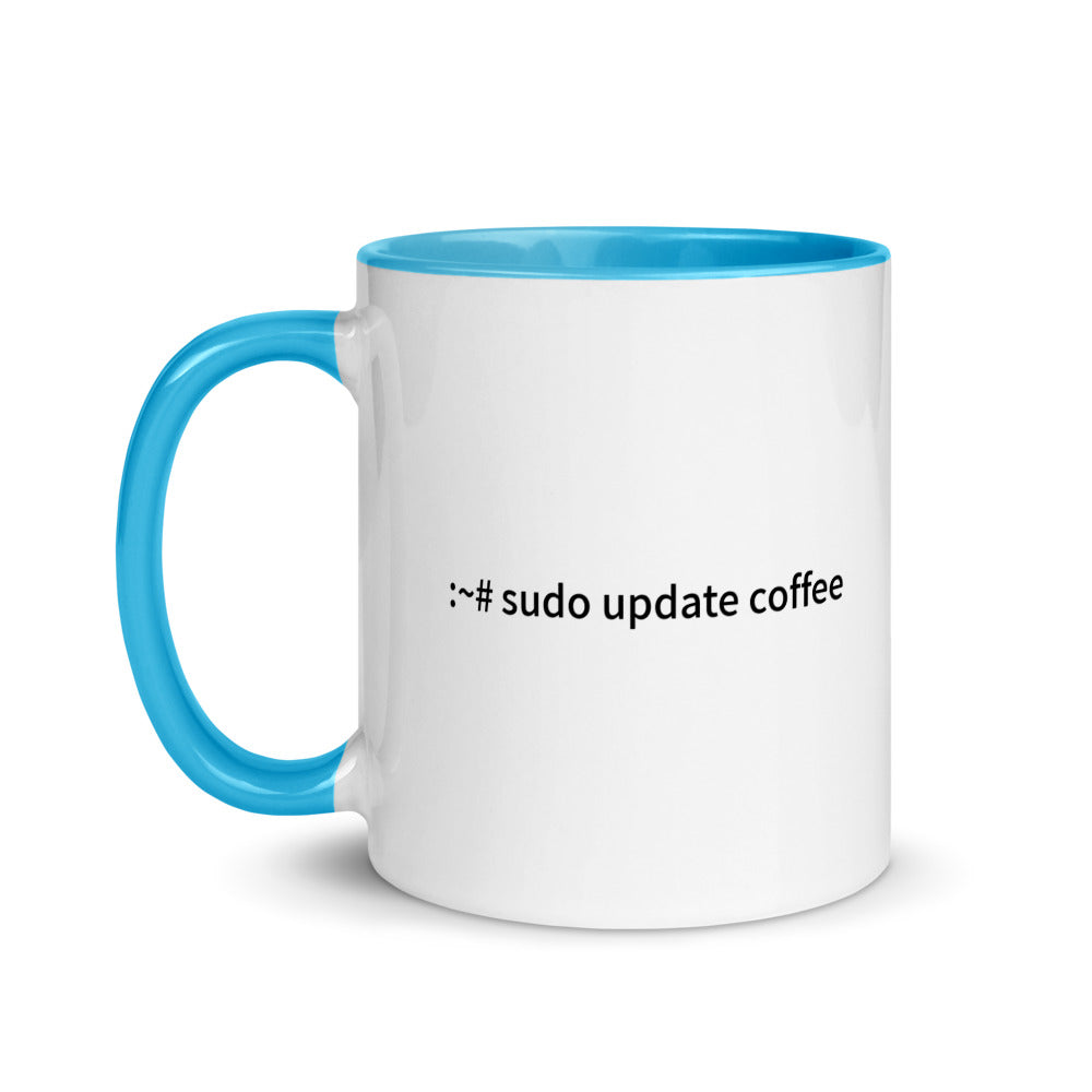 sudo update coffee - Mug with Color Inside by DarkByteGear