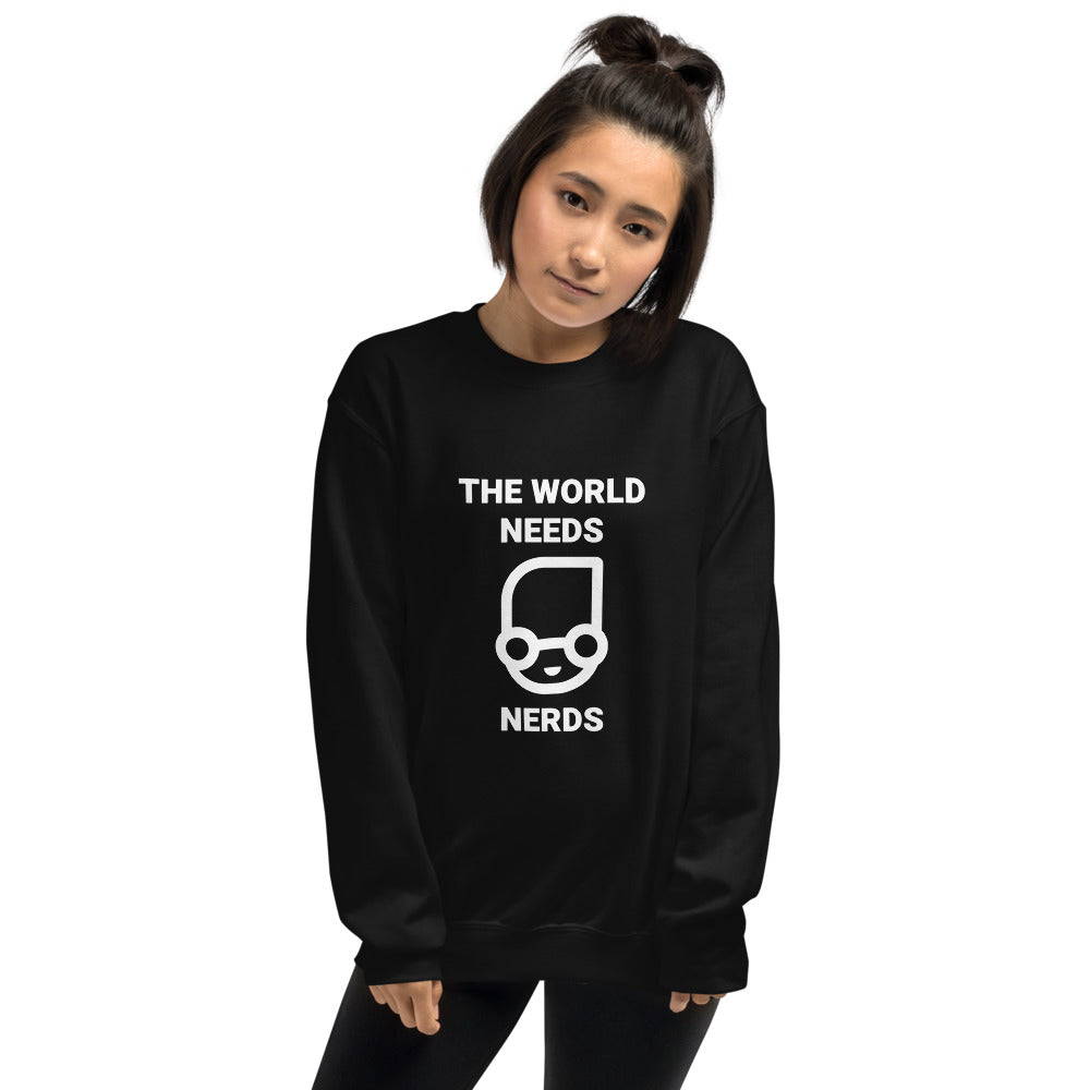 The world needs nerds - Unisex Sweatshirt (white text) by DarkByteGear