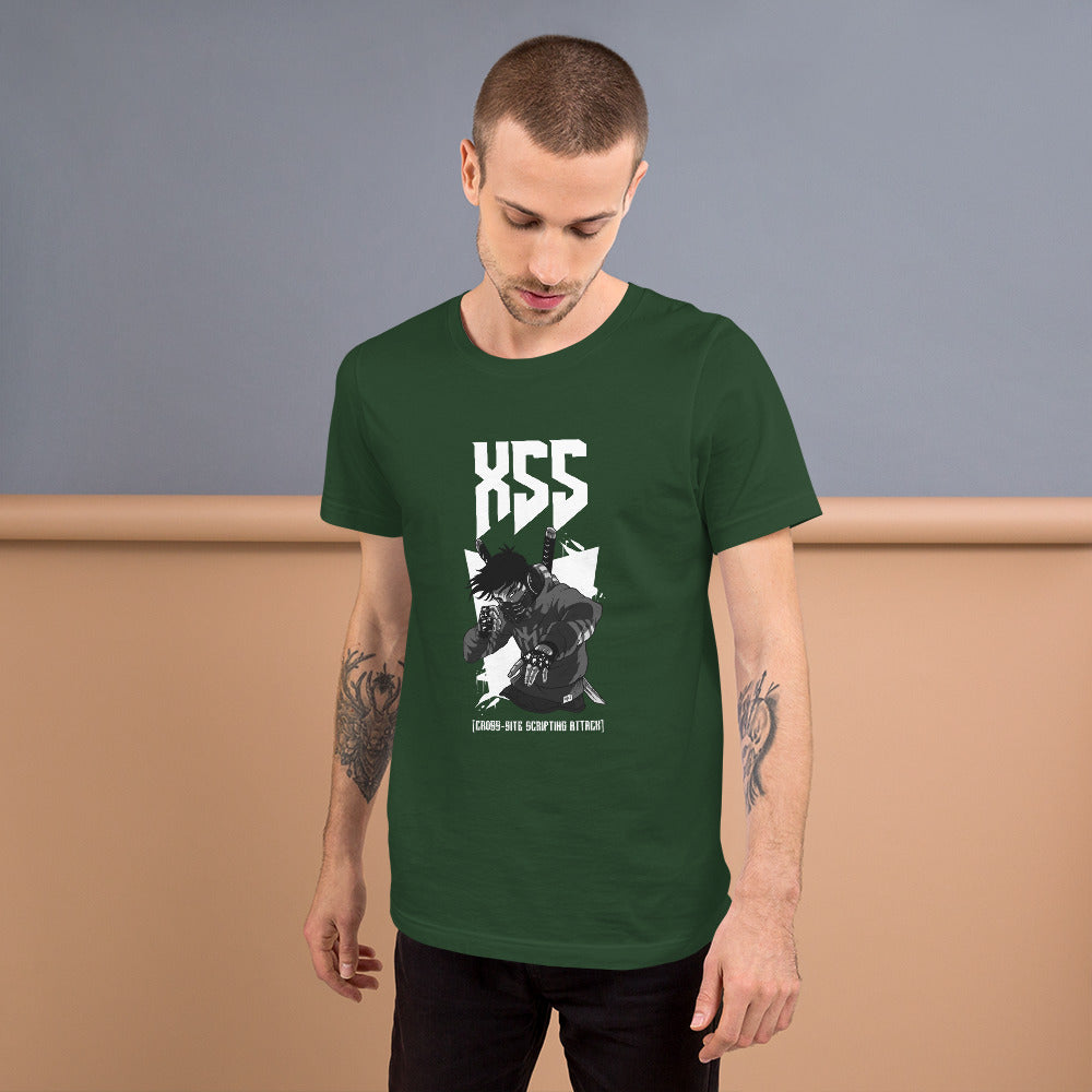 XSS cross-site scripting attack - Short-Sleeve Unisex T-Shirt by DarkByteGear