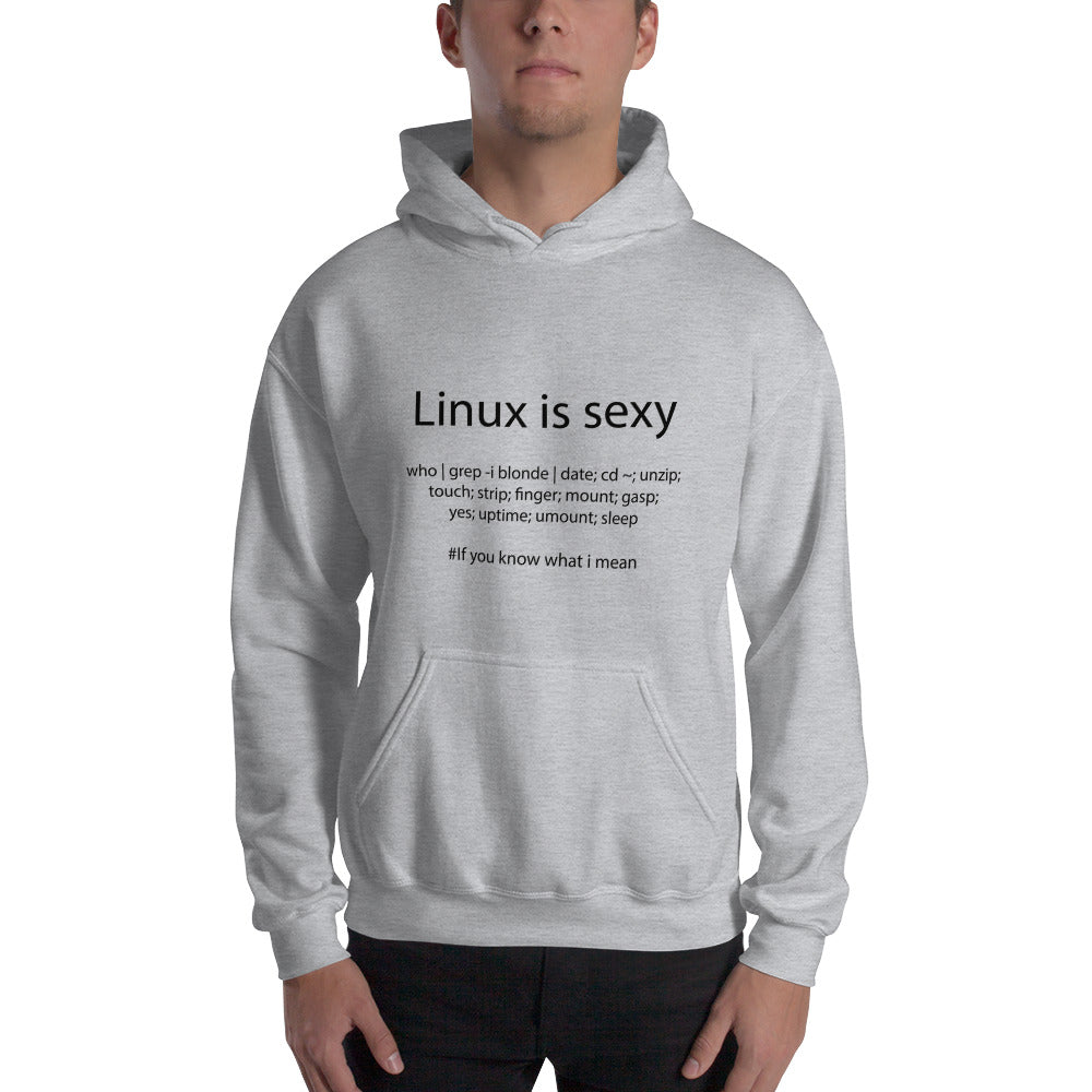 Linux is sexy - Hooded Sweatshirt (Black text) by DarkByteGear