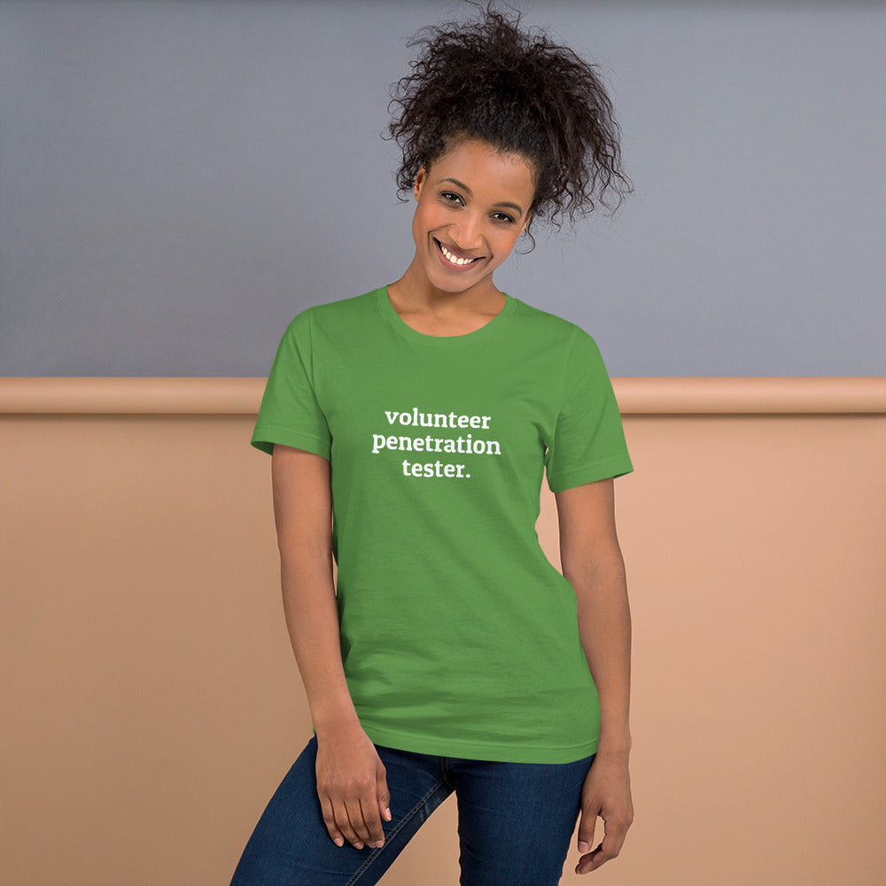 Volunteer Pentester - Short-Sleeve Unisex T-Shirt (White text) by DarkByteGear