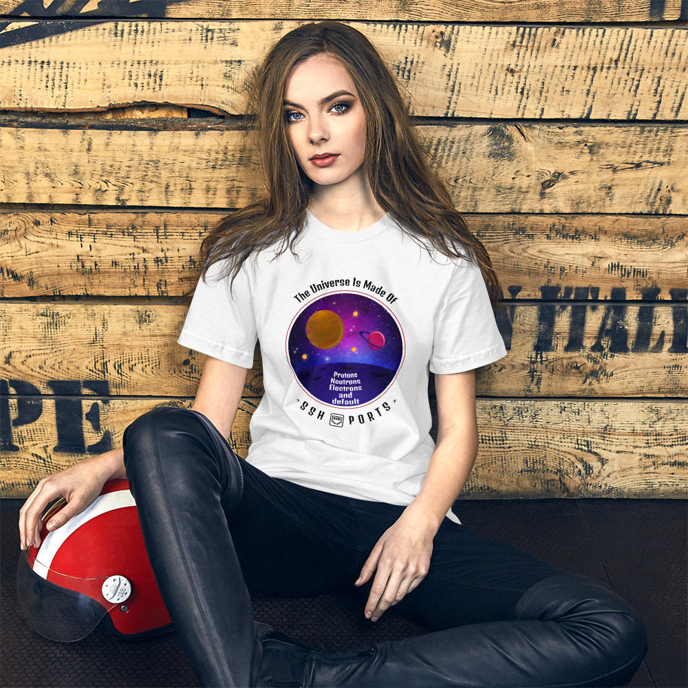The Universe Is Made Of Default SSH Ports - Short-Sleeve Unisex T-Shirt by DarkByteGear