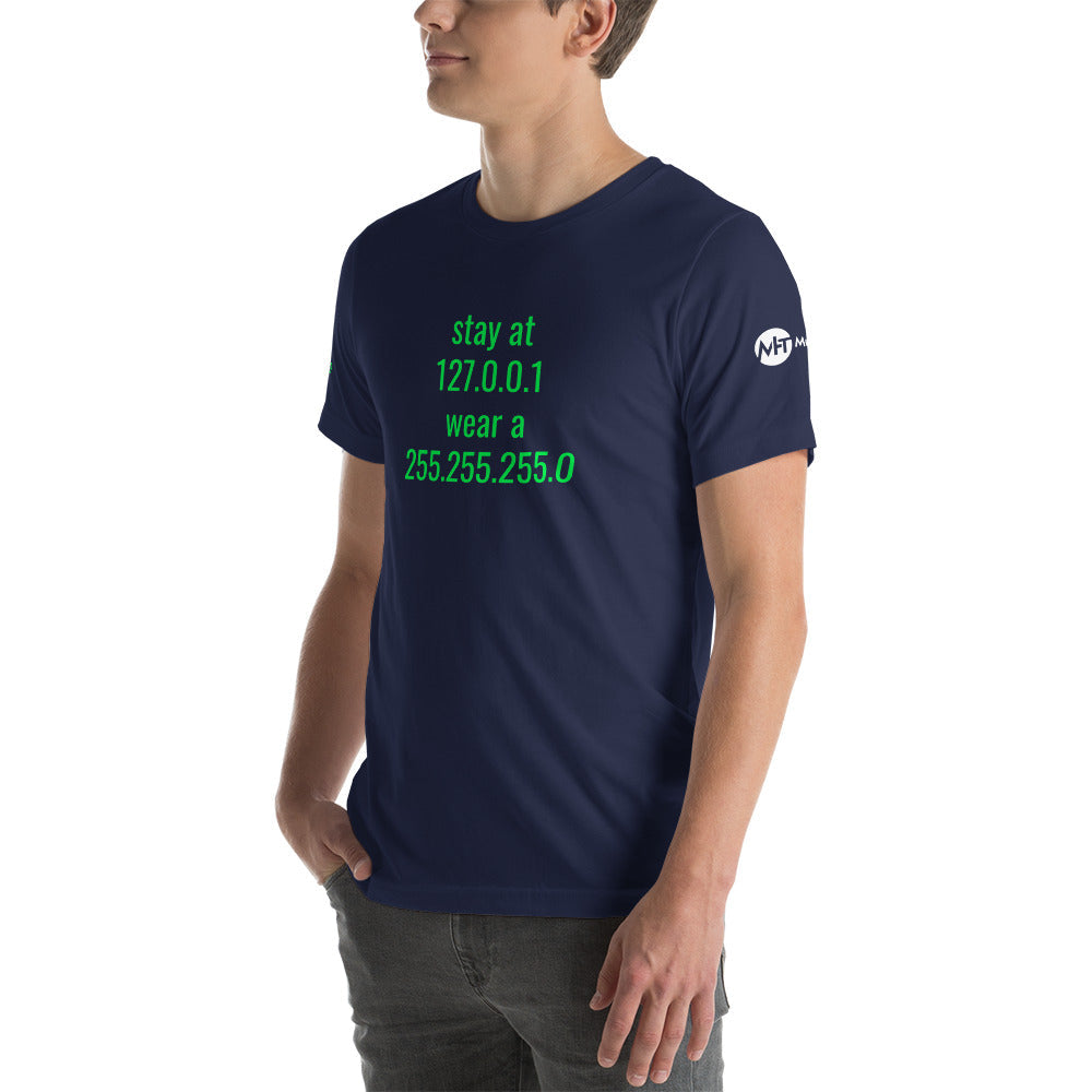 stay at at home, wear a mask - Short-Sleeve Unisex T-Shirt (with all sides designs) by DarkByteGear
