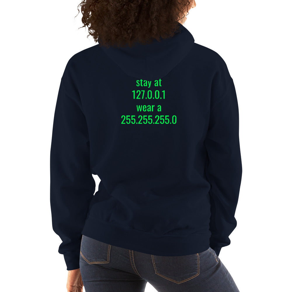 stay at at home, wear a mask - Unisex Hoodie (with back design) by DarkByteGear