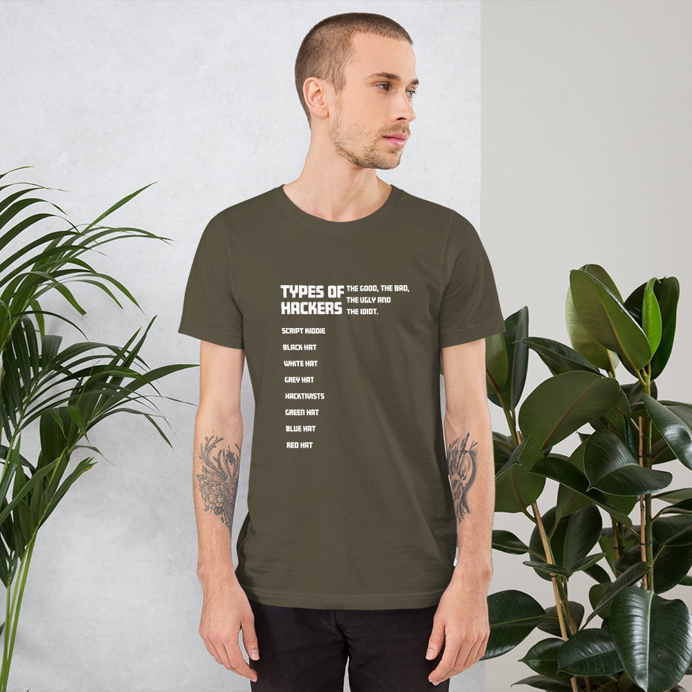 Types Of Hackers - Short-Sleeve Unisex T-Shirt by DarkByteGear