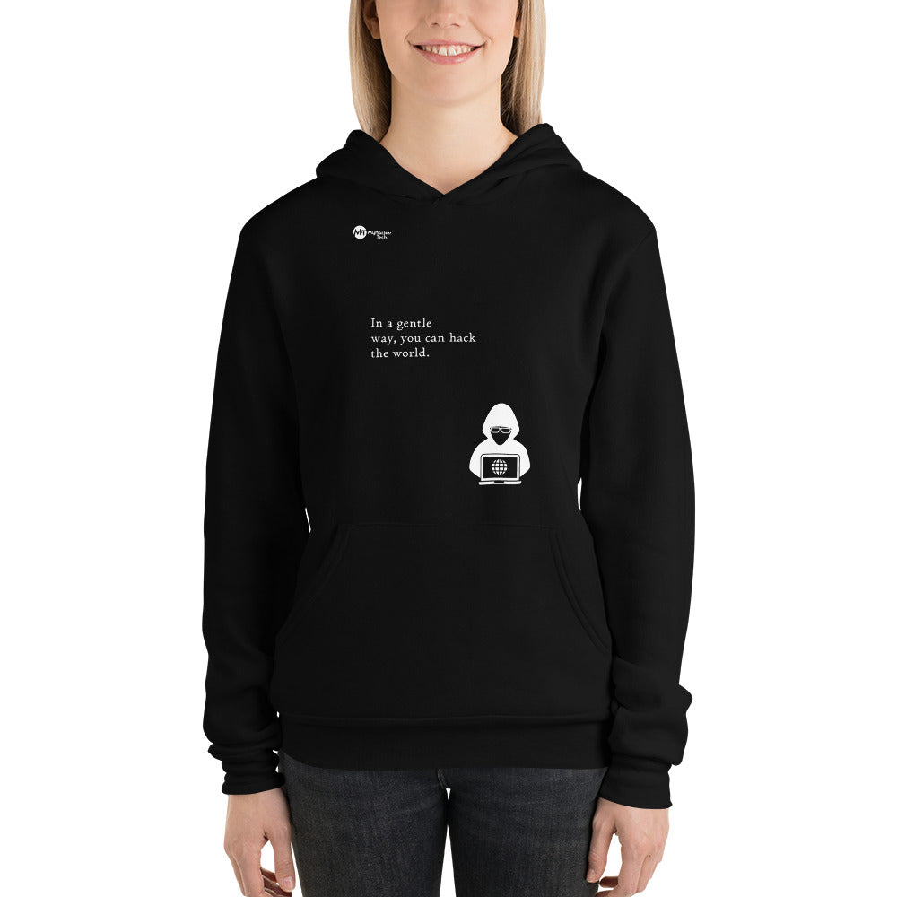 You can hack the world - Unisex hoodie (white text) by DarkByteGear