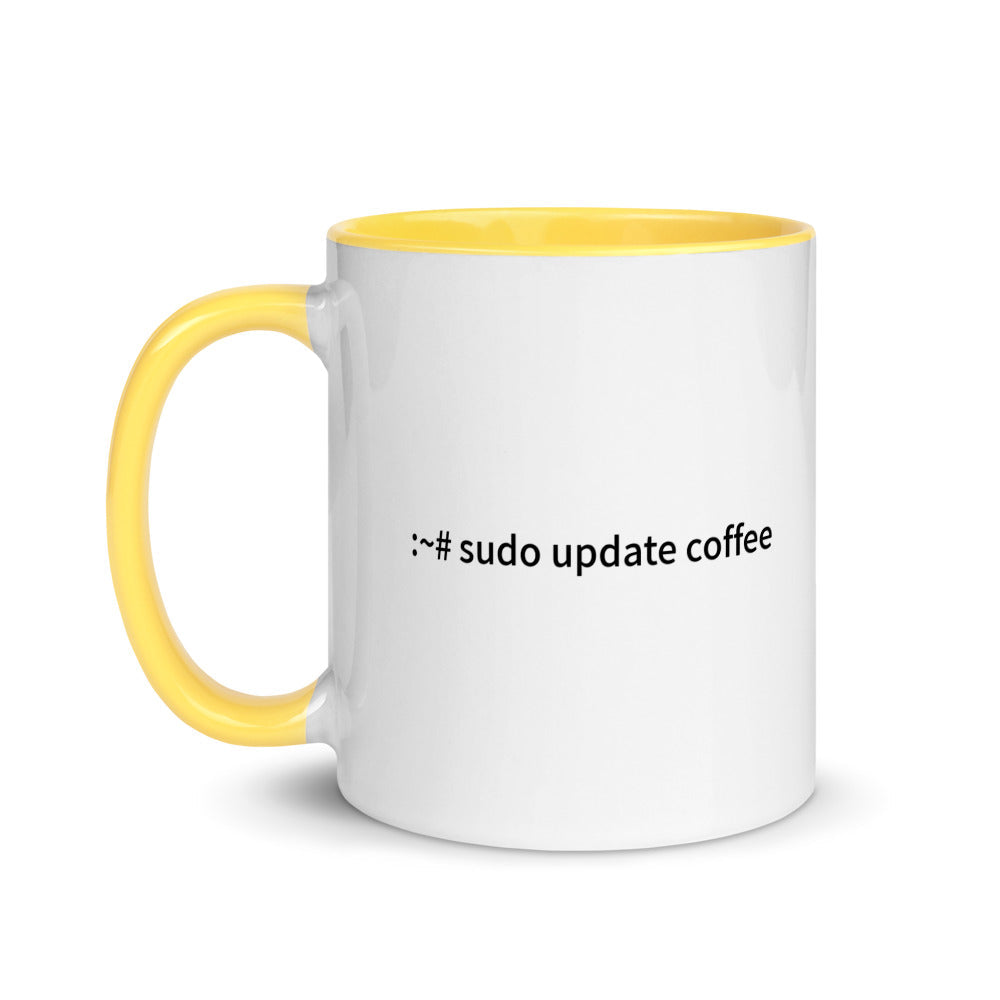 sudo update coffee - Mug with Color Inside by DarkByteGear