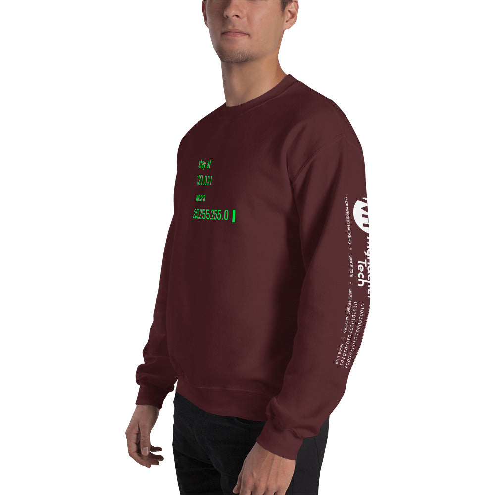 stay at at home, wear a mask v2 - Unisex Sweatshirt (all sides designs) by DarkByteGear