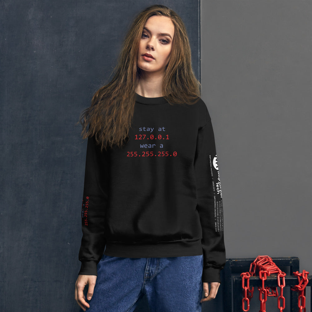 stay at at home, wear a mask v1 - Unisex Sweatshirt (with all side designs) by DarkByteGear