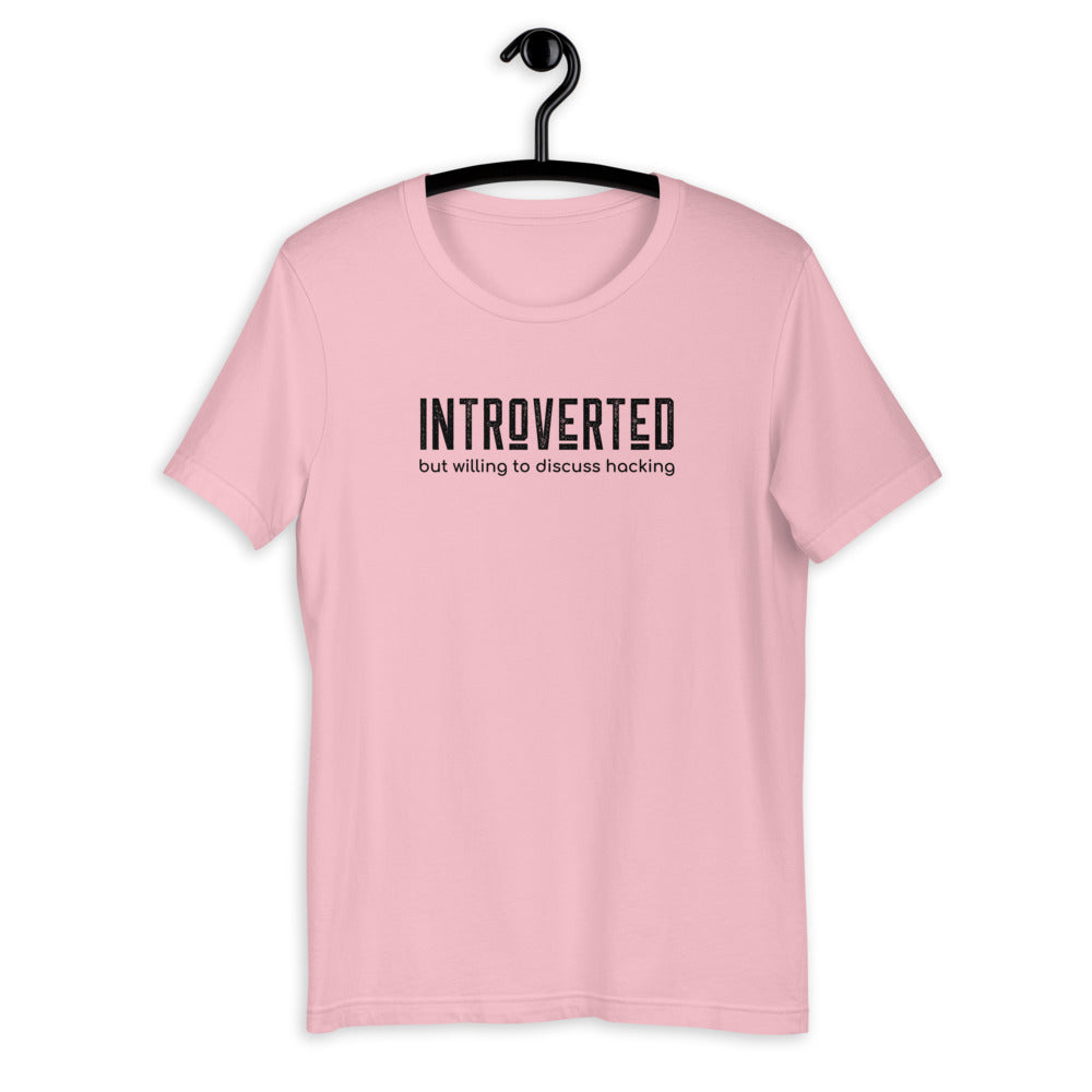 Introverted but willing to discuss hacking - Short-Sleeve Unisex T-Shirt by DarkByteGear
