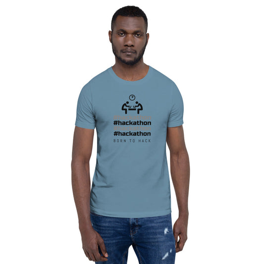 #hackathon - Short-Sleeve Unisex T-Shirt (black text) by DarkByteGear
