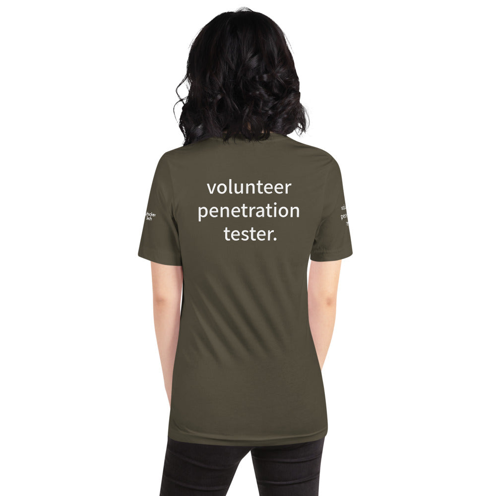 volunteer penetration tester - Short-Sleeve Unisex T-Shirt ( with all sides designs) by DarkByteGear