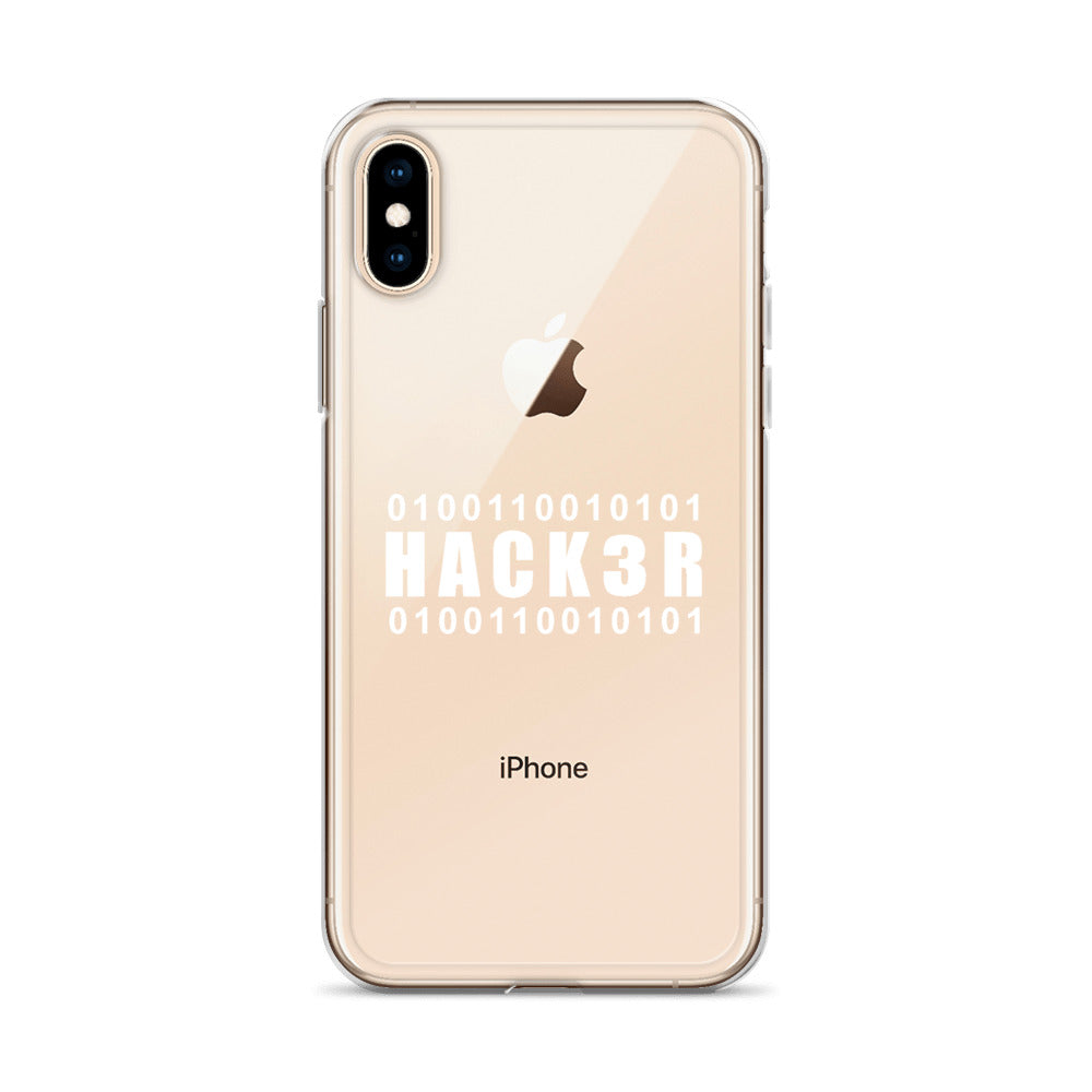 0100110010101 Hack3r - iPhone Case (white text) by DarkByteGear