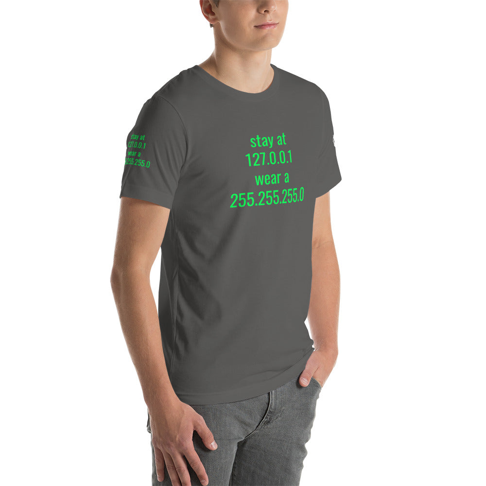 stay at at home, wear a mask - Short-Sleeve Unisex T-Shirt (with all sides designs) by DarkByteGear