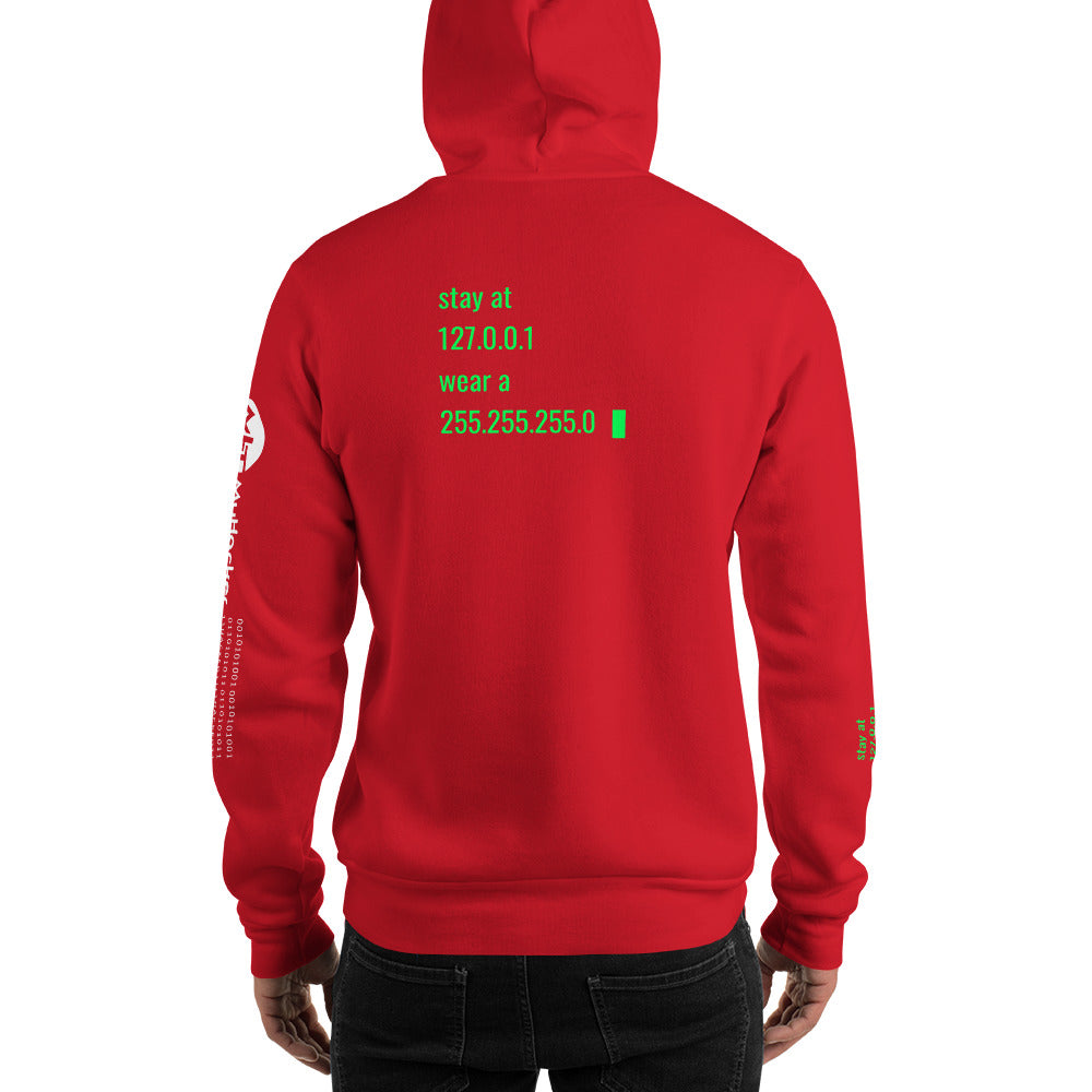 stay at at home, wear a mask v2 - Unisex Hoodie (with all sides design) by DarkByteGear