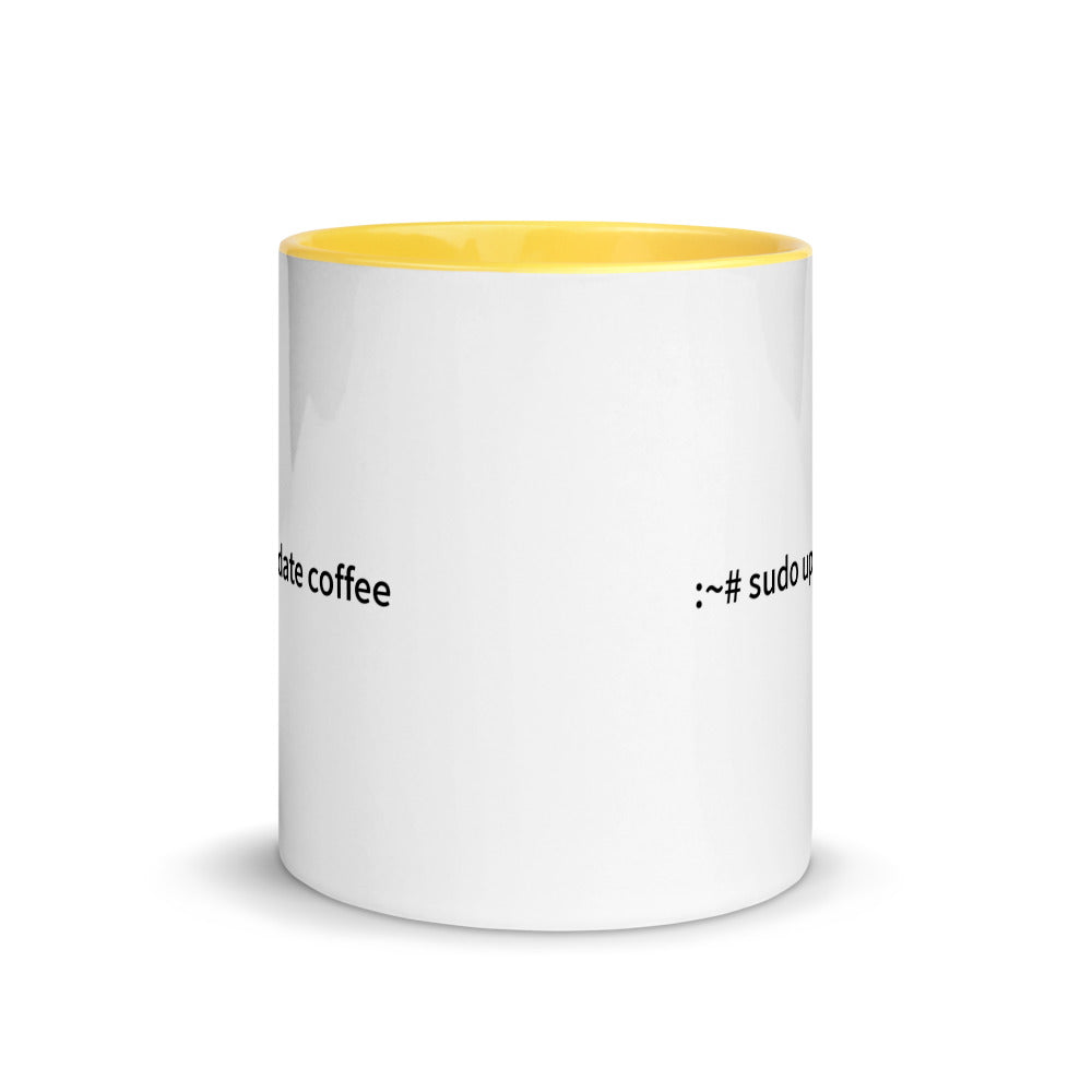 sudo update coffee - Mug with Color Inside by DarkByteGear