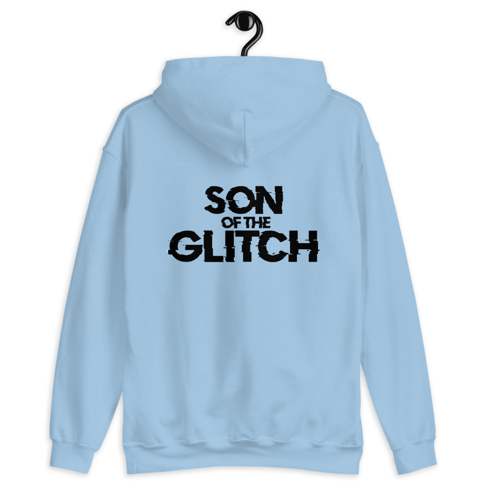 Son of the glitch - Unisex Hoodie (black text) by DarkByteGear