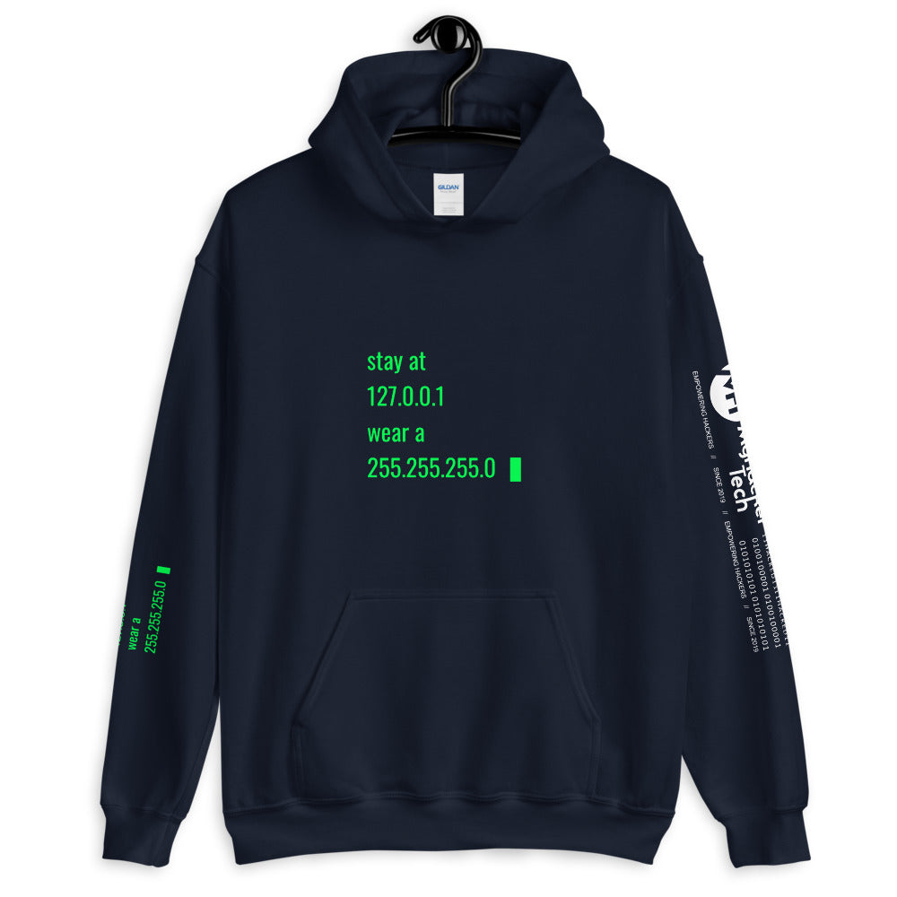 stay at at home, wear a mask v2 - Unisex Hoodie (with all sides design) by DarkByteGear