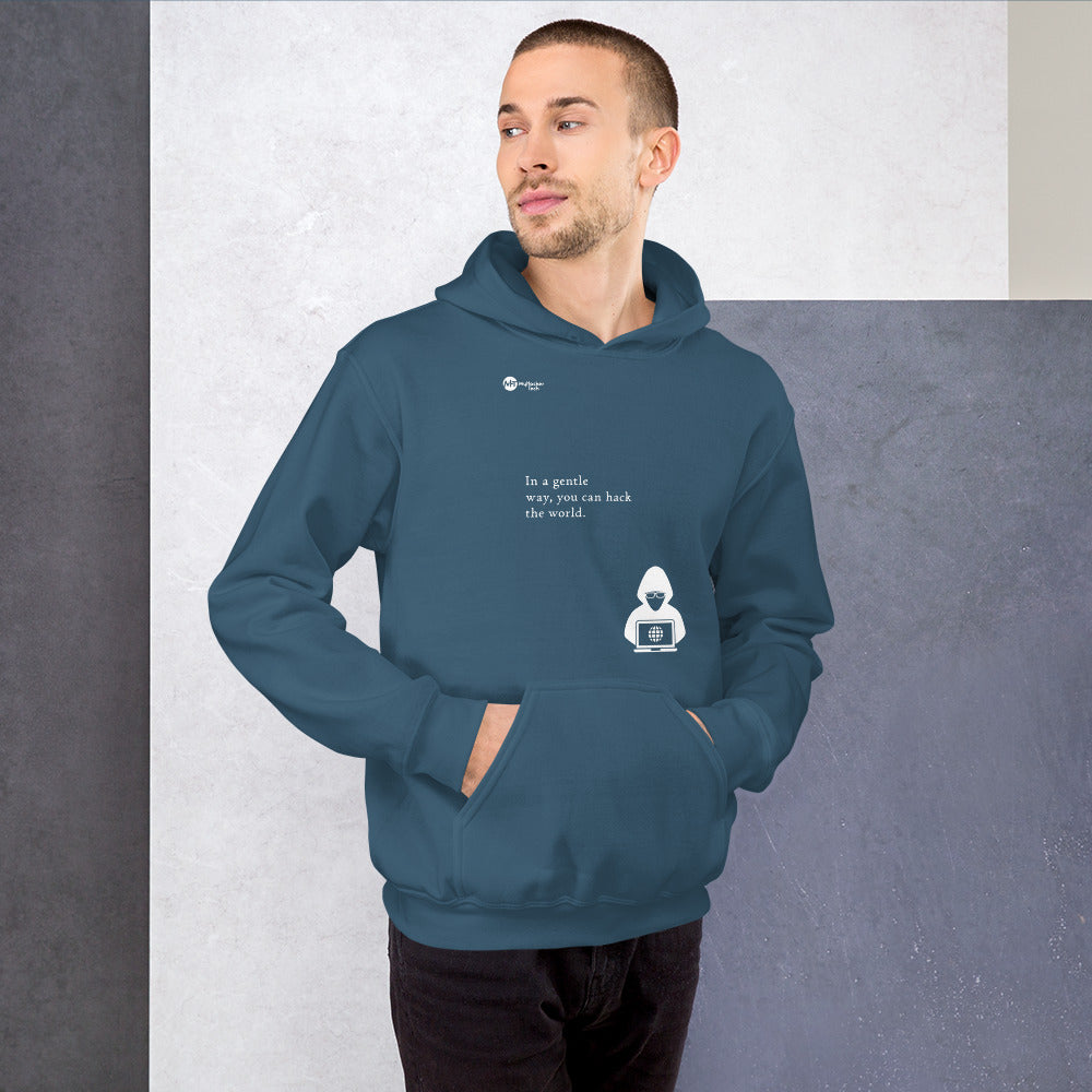 You can hack the world - Hooded Sweatshirt (white text) by DarkByteGear