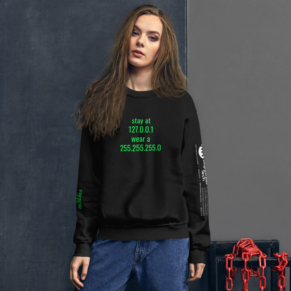 stay at at home, wear a mask - Unisex Sweatshirt (with all sides designs) by DarkByteGear
