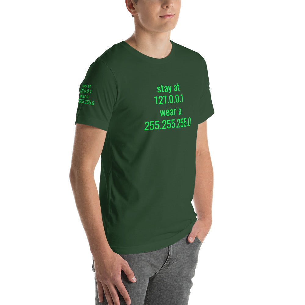 stay at at home, wear a mask - Short-Sleeve Unisex T-Shirt (with all sides designs) by DarkByteGear