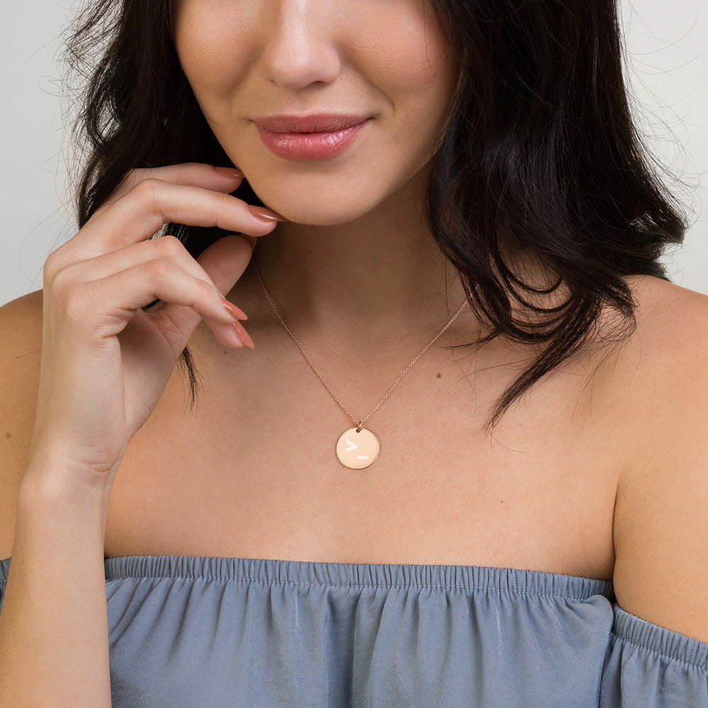 CLI - Engraved Silver Disc Necklace by DarkByteGear
