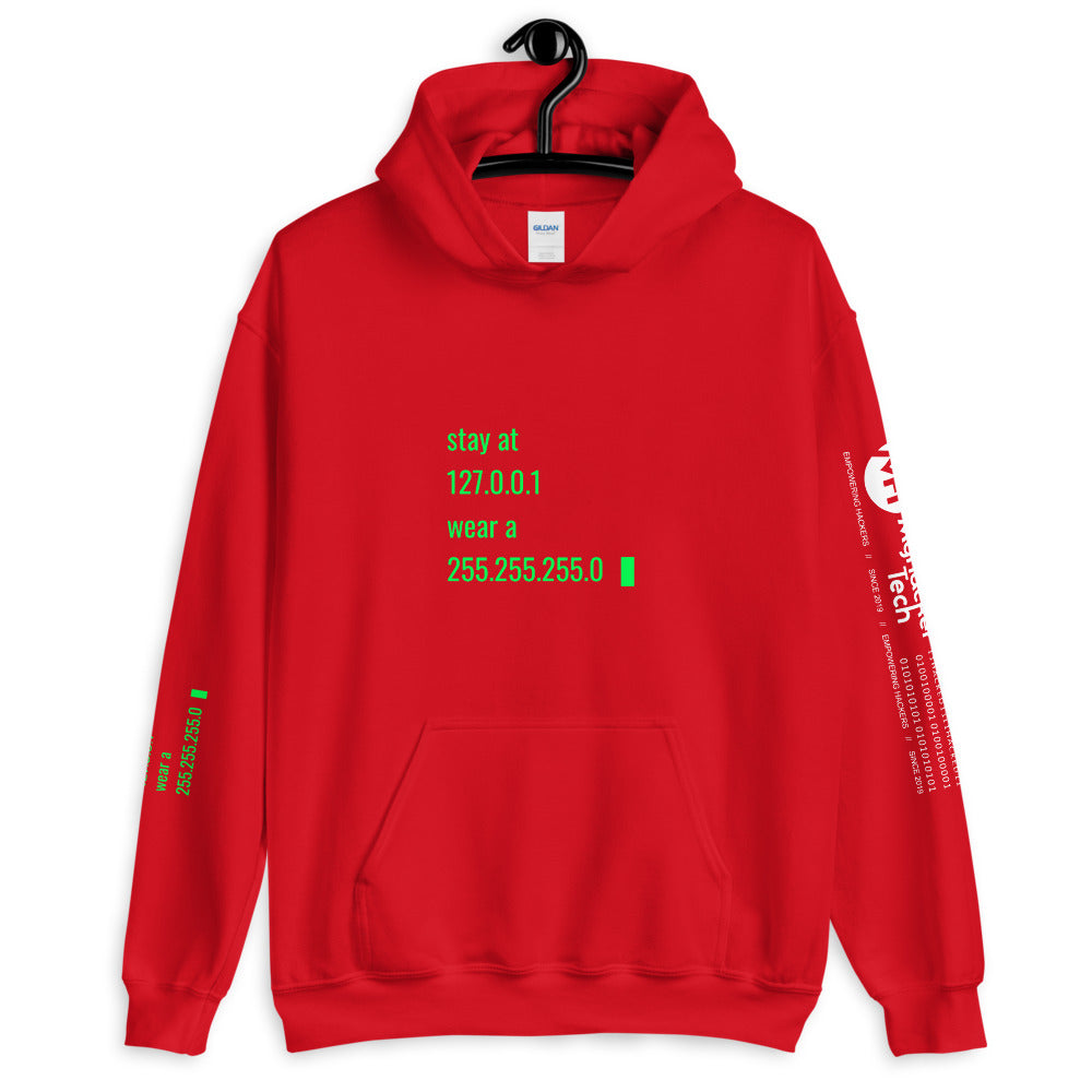 stay at at home, wear a mask v2 - Unisex Hoodie (with all sides design) by DarkByteGear