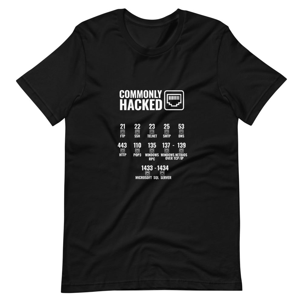Commonly Hacked Ports - Short-Sleeve Unisex T-Shirt by DarkByteGear