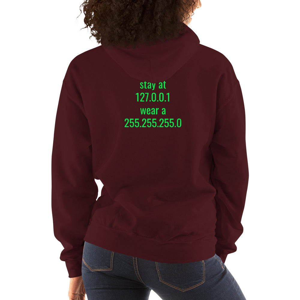 stay at at home, wear a mask - Unisex Hoodie (with back design) by DarkByteGear