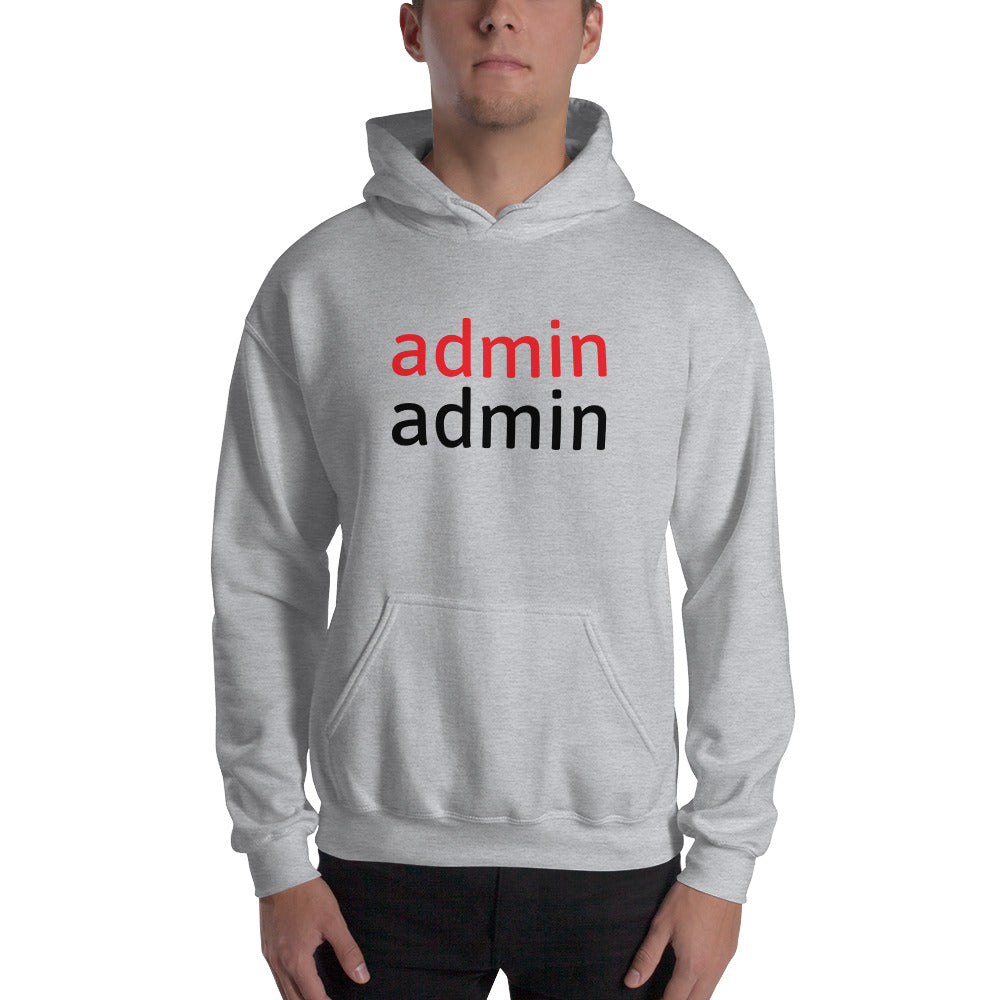admin admin - Hooded Sweatshirt (black text) by DarkByteGear