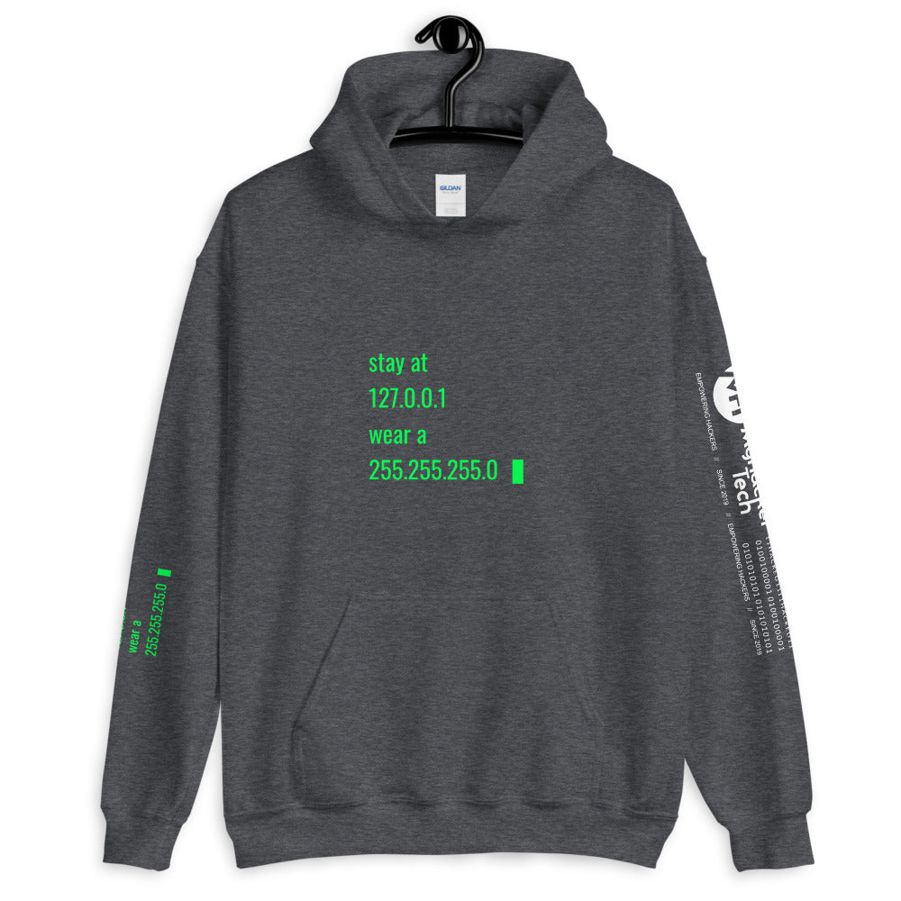 stay at at home, wear a mask v2 - Unisex Hoodie (with all sides design) by DarkByteGear