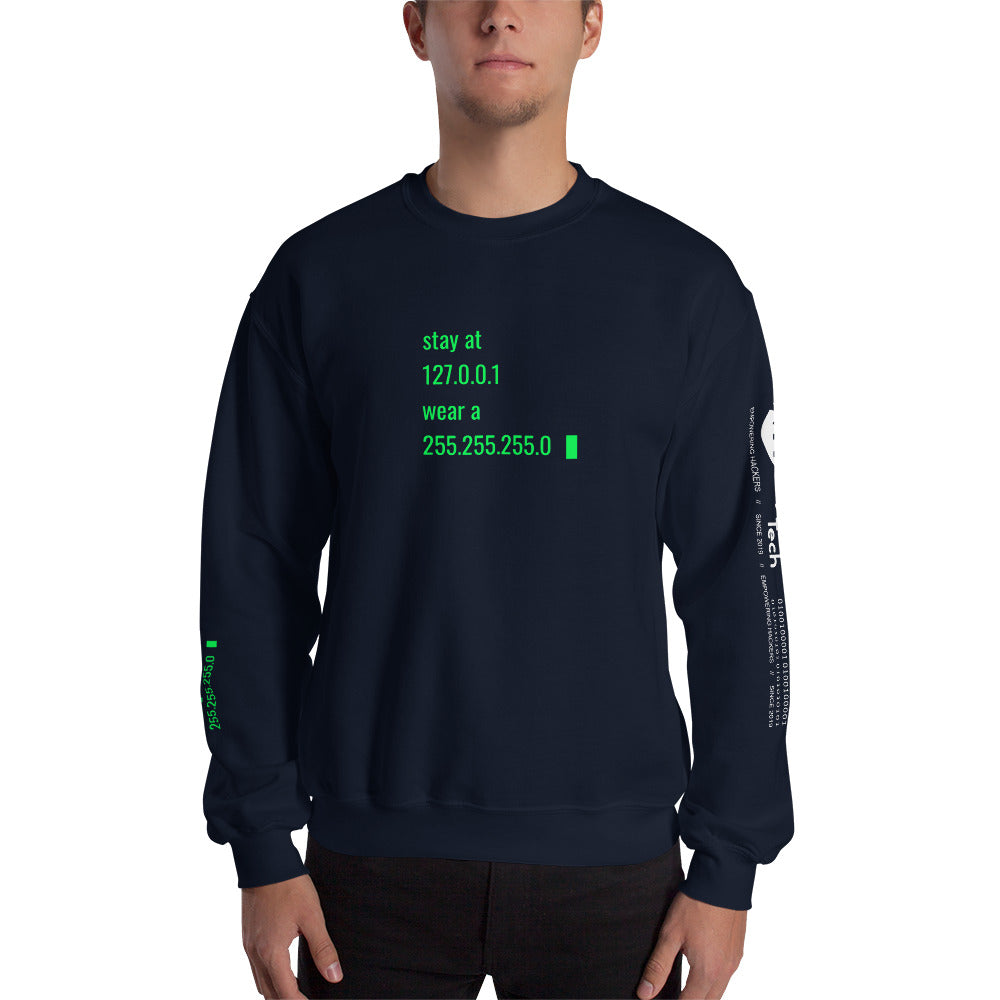stay at at home, wear a mask v2 - Unisex Sweatshirt (all sides designs) by DarkByteGear
