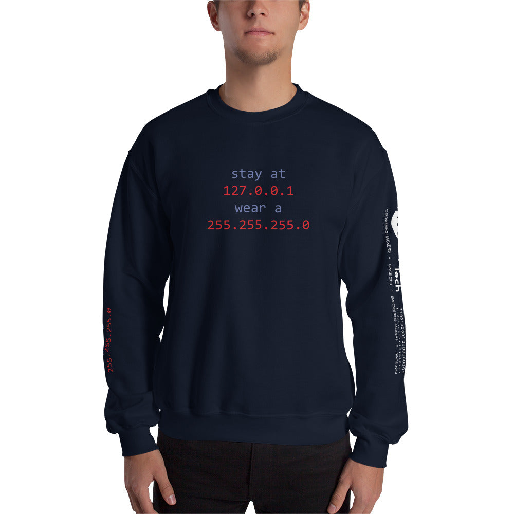 stay at at home, wear a mask v1 - Unisex Sweatshirt (with all side designs) by DarkByteGear