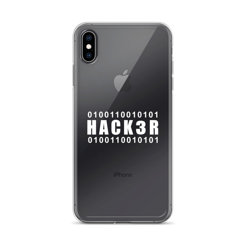 0100110010101 Hack3r - iPhone Case (white text) by DarkByteGear